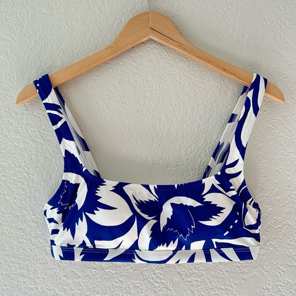 Madewell Blue Floral Second Wave Balconette Women’s Bikini Top - Picture 3 of 6